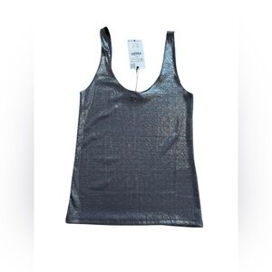 ZARA Black Metallic Tank Top – Size M (NWT)